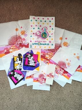 Vintage Disney Bag Lot 80s 90s Mickey Minnie EPCOT 20th Anniversary